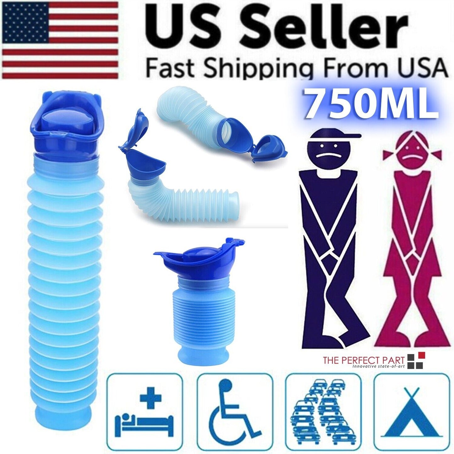 Male Female Portable Urinal Travel Camping Car Toilet Pee Bottle