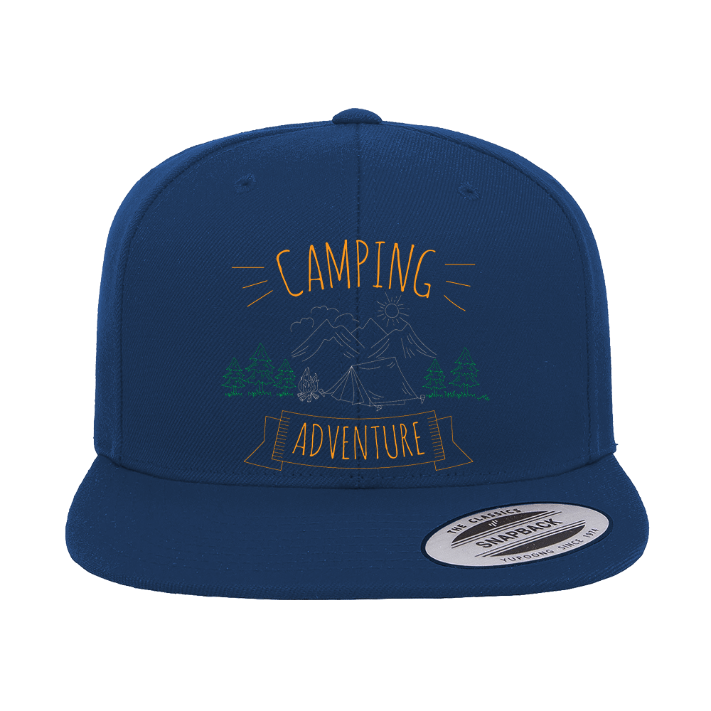 Camping Adventure Printed Flat Bill Cap