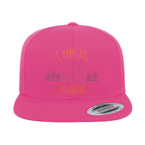 Camping Adventure Printed Flat Bill Cap