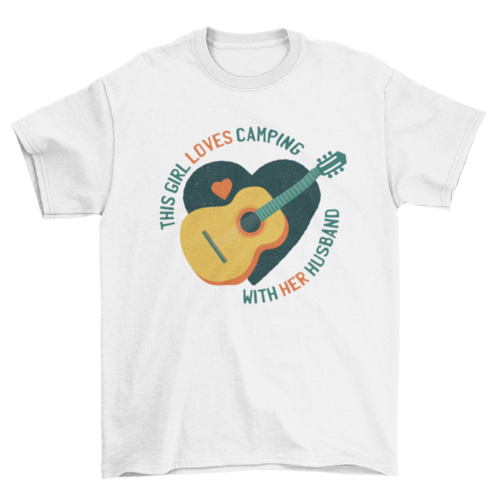 This Girl loves camping with her Husband Wife Camper Unisex Tshirt