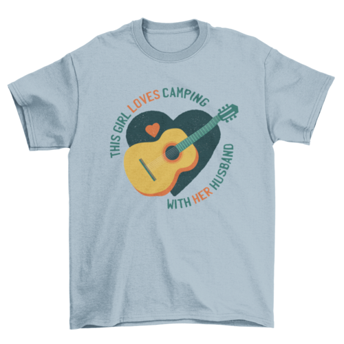 This Girl loves camping with her Husband Wife Camper Unisex Tshirt