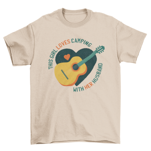 This Girl loves camping with her Husband Wife Camper Unisex Tshirt