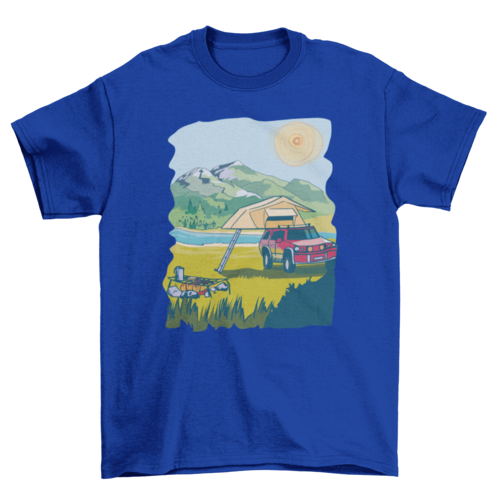 Camping lake landscape t-shirt