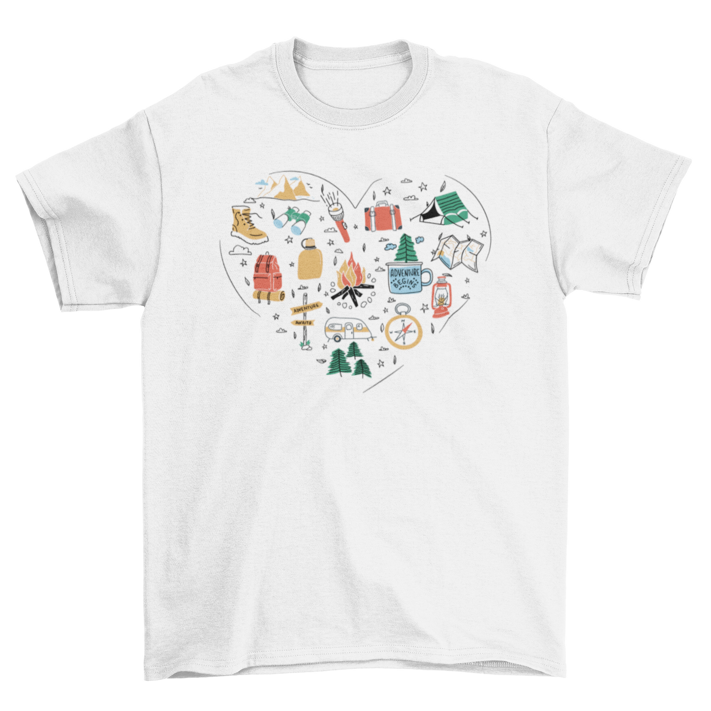 Camping heart t-shirt