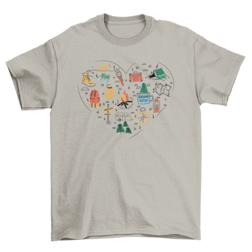 Camping heart t-shirt