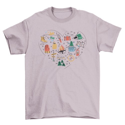 Camping heart t-shirt