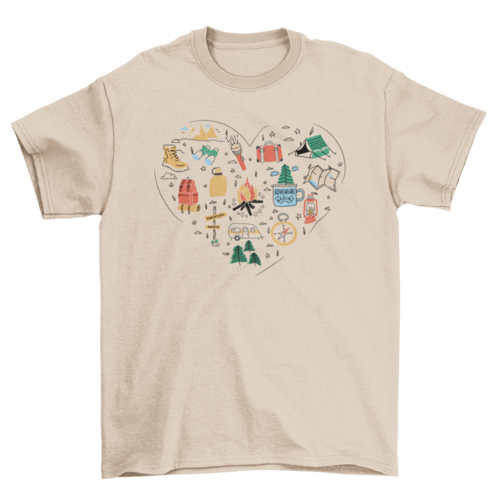 Camping heart t-shirt