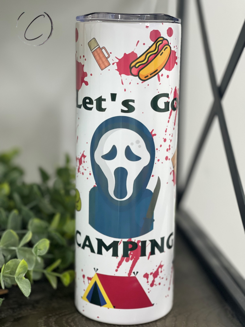 Let's Go Camping Horror 20oz Skinny Tumbler