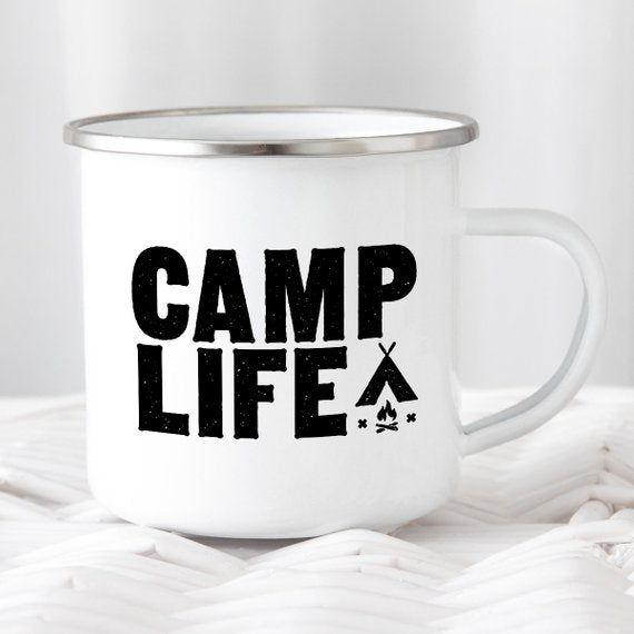 Camping Mug Enamel Mug Campfire Mug Camp Life Tin