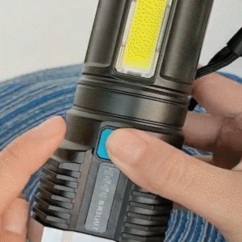 Ultra Bright Waterproof Outdoor LED Flashlight with Side Lamp