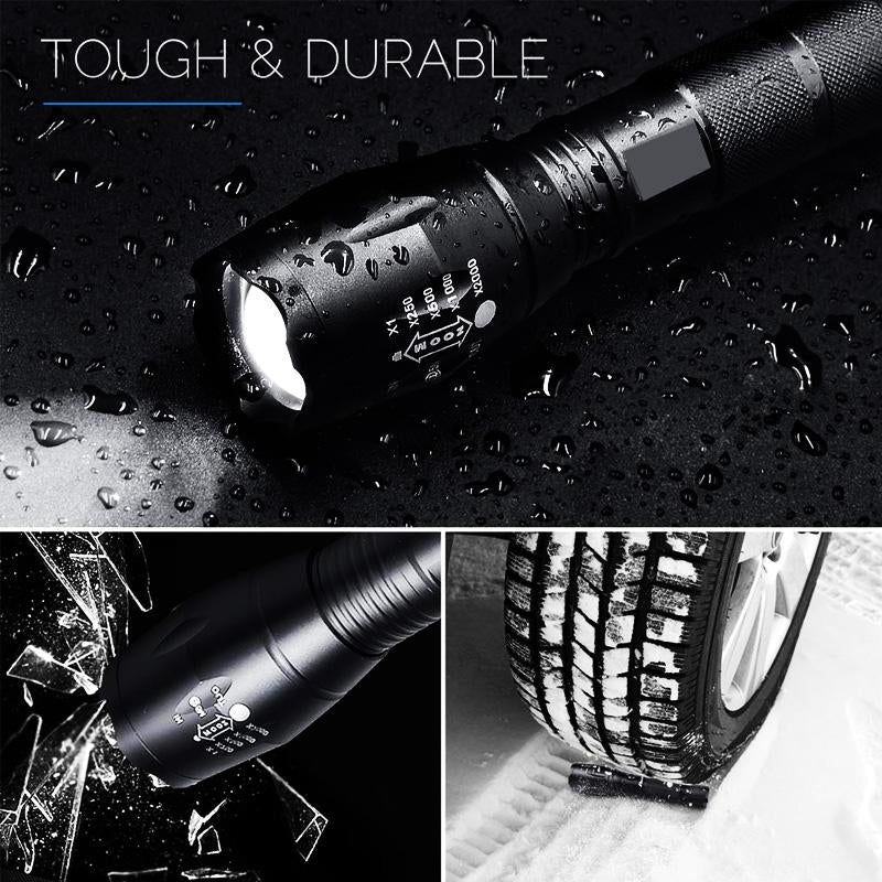 8000 LM Led flashlight Ultra Bright torch T6 Camping light 5 switch