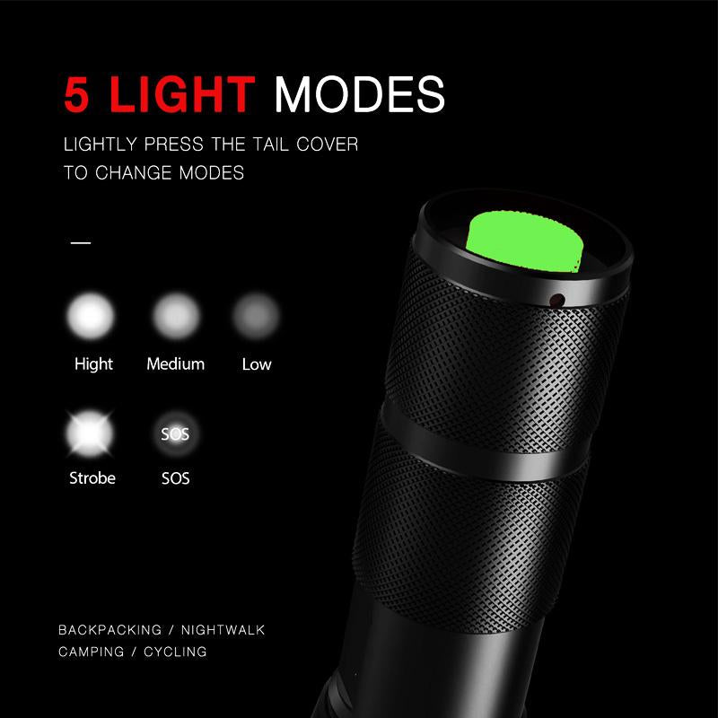 8000 LM Led flashlight Ultra Bright torch T6 Camping light 5 switch